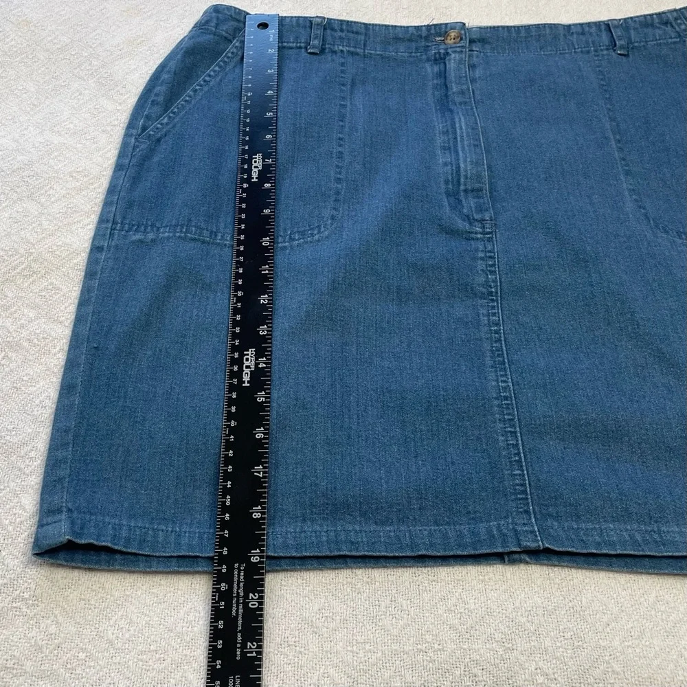 Talbots Blue Denim‎ Straight Mini Skirt~  Size 16~ Casual